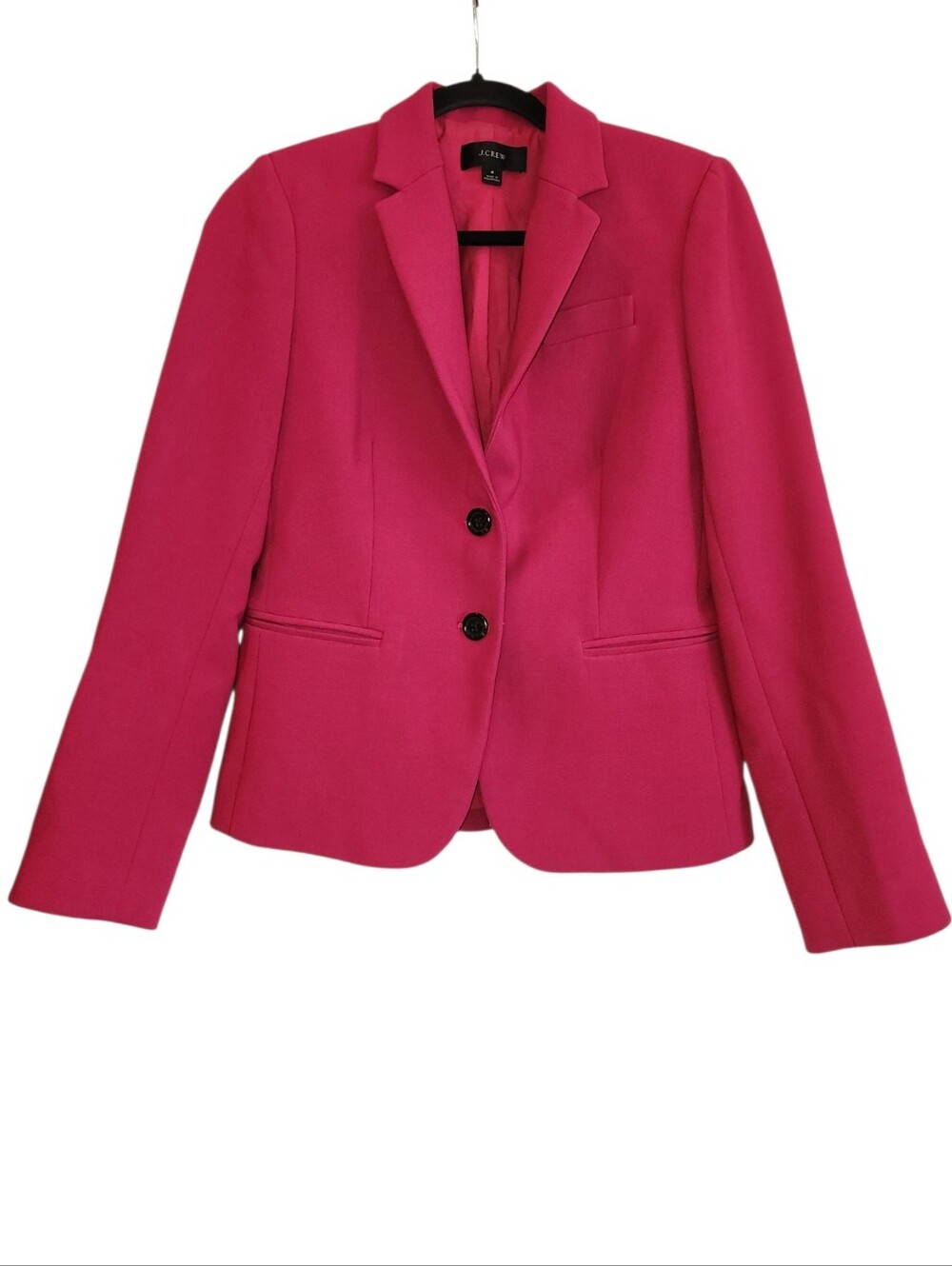 J Crew Parke Blazer Hot Pink Wild Flamingo Size 4 Style #M3639 Career Office